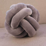 Knotted Plush Ball Design Round Throw Pillow