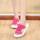 Fashionable Korean Version Thick Bottom Sponge Cake Cooler Slippers