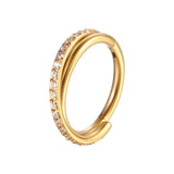 G23 Stainless Steel High-grade Piercing Jewelry Zircon Nose Ring