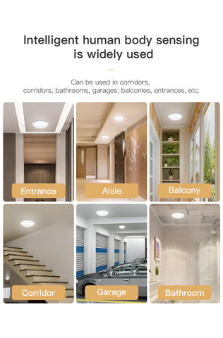 Human Induction Ceiling Lamp Infrared Garage Lamp Cloakroom Balcony Lamp Rechargeable For Easy Installation