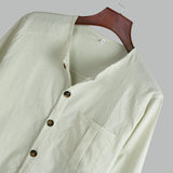 Solid color men's stitching shirt