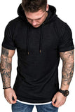 Solid color hooded T-shirt