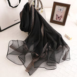 Summer Women's Solid Color Thin Fashion All-match Plaid Scarf