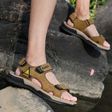 Breathable Men's Sandals Non-slip Top Layer Cowhide