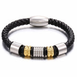 Selling Stainless Steel Men's Leather Bracelets Simple And Versatile Punk Bracelets Men's Jewelry And Bracelets