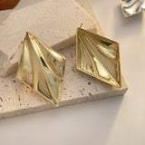 Rhombic Ear Studs Special-interest Design Geometric Stereoscopic Impression