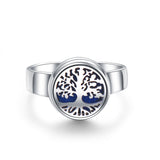 Hollow Adjustable Tree Of Life Titanium Steel Aromatherapy Diffuser Ring