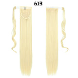 European And American Long Straight Hair Velcro Ponytail