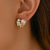 Women's Ear Studs Niche Inlaid Zircon Design