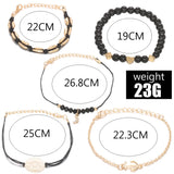 Woven Shell Hollow Carving Bracelet Love Five Piece Set