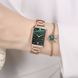 Women's Fashion Casual Square Steel With Quartz Watch