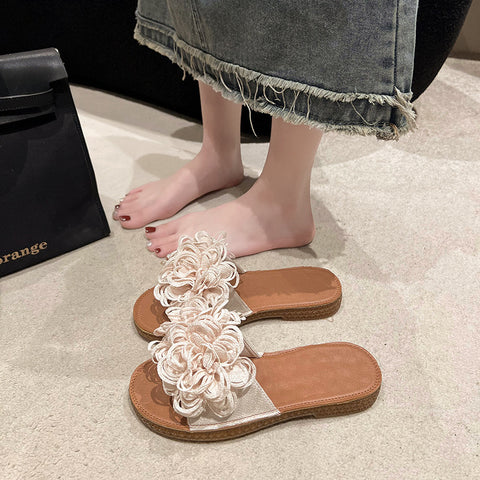 Flower Soft Bottom Outdoor Flat Slippers