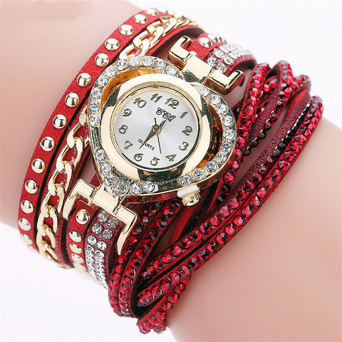 Ladies Round Diamond Love Dial Bracelet Watch