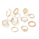 Ins Cold Wind Pearl Ring 10 Piece Set