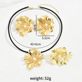 Retro Simple Flower Earrings And Necklace Set