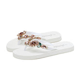 Summer New SUNFLOWER Outer Wear Flat High-grade Diamond-embedded Beach Slippers