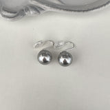 Simple Design Gray Pearl Stud Earrings For Women