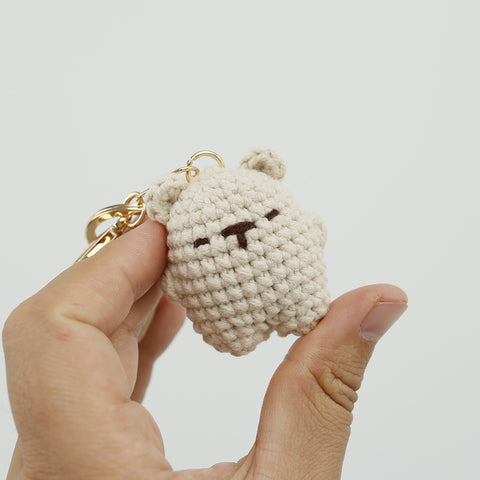 Mini Bear Handmade Woven Pendant Cute Wool Knitted Keychain