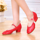 Women's Children's Square Dance Shoes Character Jue Non Genuine Leather Beef Tendon Sole Both Indoor And Outdoor Latin