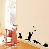 Cat Scratching Butterfly Living Room Bedroom Background Decorative Painting Wall Sticker