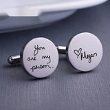 Men's Suit High-grade Cufflinks Engraved Name Pattern Cufflinks