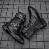 Middle Tube Leather Boots Ceremonial Motorcycle Men's Martin Performance