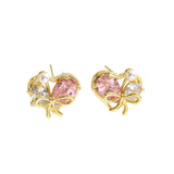 Women's Ear Studs Niche Inlaid Zircon Design