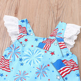 Kids Summer Sleeveless Firework Flag Dress