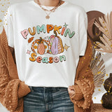 Halloween Ghost Witch Pumpkin Print Casual Short Sleeved Shirt