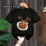 Fashionable Christmas New Santa Claus Elk Children's T-shirt