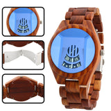 Black Tech Wood Large Dial Quartz Watch