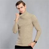 Men's solid color turtleneck sweater