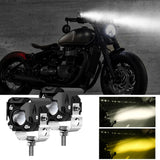 LED Bi-color Yellow And White Light External Work Light Motorcycle Light