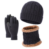 European And American Warm Knitted Hat Scarf Gloves