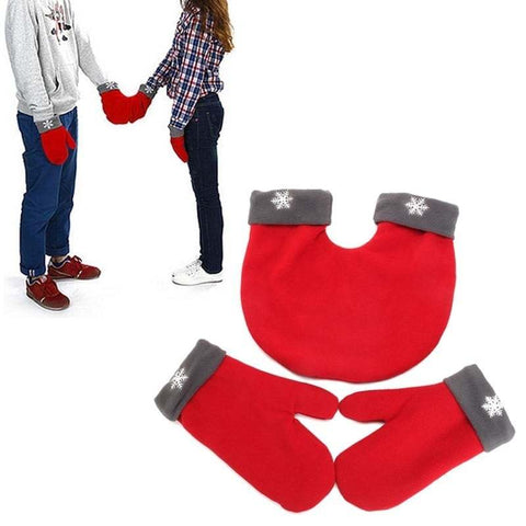 Couple Lovers Gloves Polar Fleece Sweethearts Thicken Winter Warm Lining Glove Christmas Gift Lovers Mittens