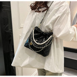 Women's Bag Popular Niche Texture Garbage Rhombus PU Hand