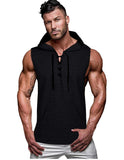 Hooded solid color tie vest