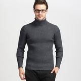 Men's solid color turtleneck sweater