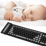 2.4G Wireless Mute Waterproof Folding Silicone Soft 107 Keyboard