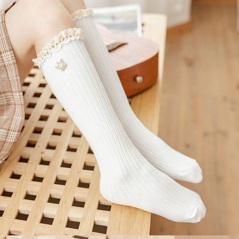 Spring And Autumn Thin Cotton Mid-length Socks