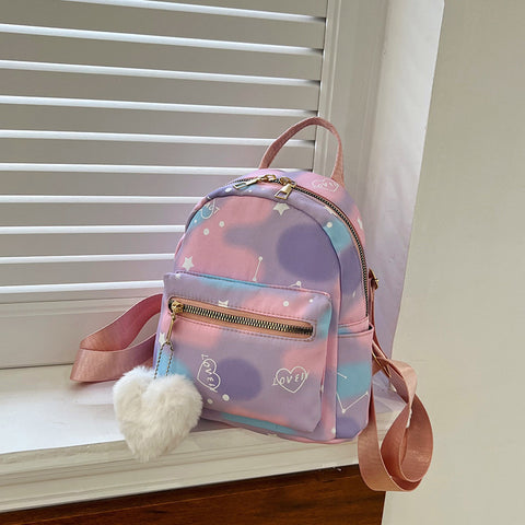 Nylon Cloth Large Capacity Simple Casual Simple Candy Color Texture Hand-carrying Backpack