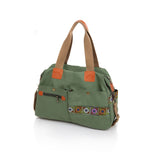 Embroidered Canvas Handbag Multi Pocket