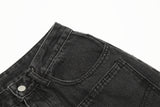 Pocket Design Loose Denim Straight-leg Trousers Men