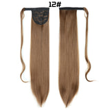 European And American Long Straight Hair Velcro Ponytail