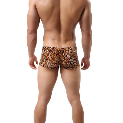 Leopard Print Boxer Pants Low Waist Large Size Men's Boxers