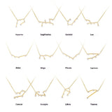 Diamond Guard Titanium Steel Female Clavicle Chain Twelve Constellations Necklace