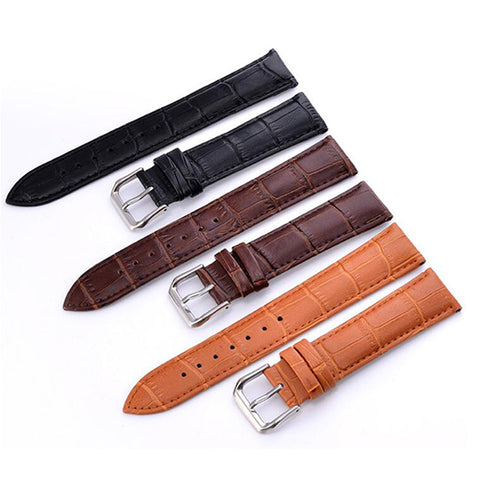 Comfortable Flat Interface Slub Pattern Watch Accessories Leather Strap