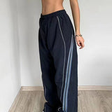 Offset Side Flanges Casual Sweatpants