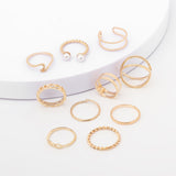 Ins Cold Wind Pearl Ring 10 Piece Set