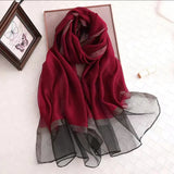 Summer Women's Solid Color Thin Fashion All-match Plaid Scarf